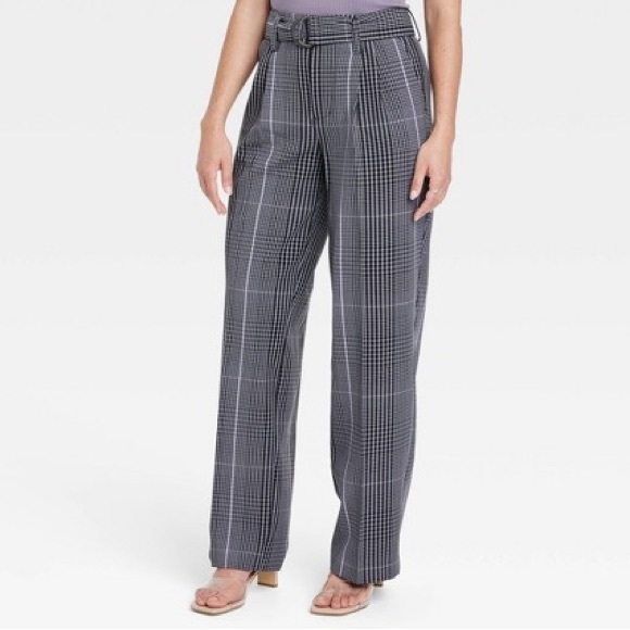 a new day | Pants & Jumpsuits | Nwt Gray Plaid High Rise Relaxed Fit ...
